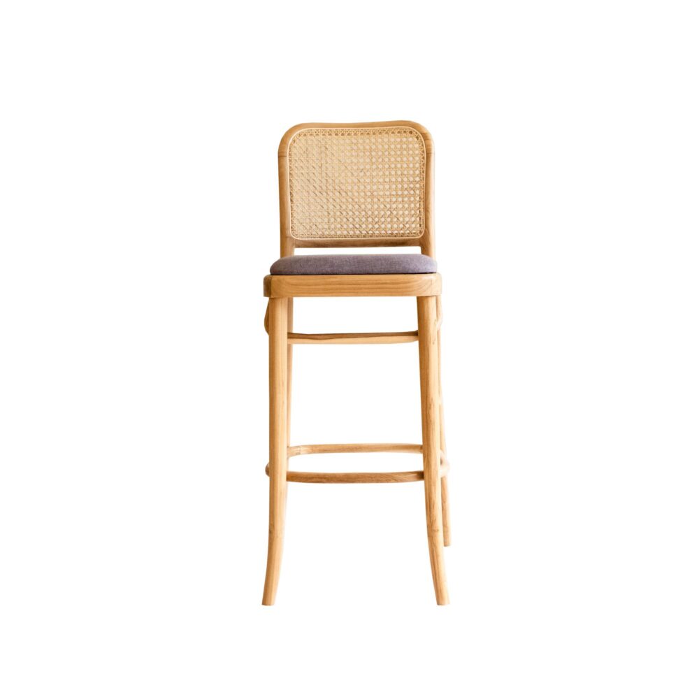teak arif rattan bar chair front