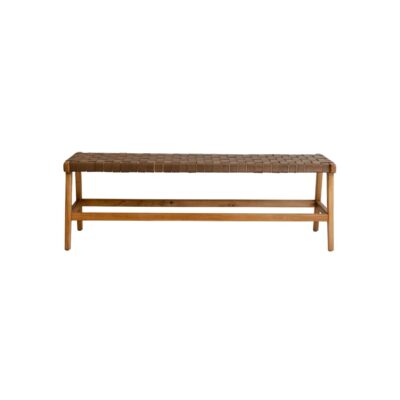 teak wood hasain rattan bench