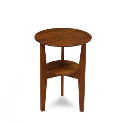 side table teak wood rattan brown