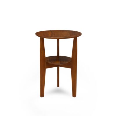 side table teak wood rattan brown