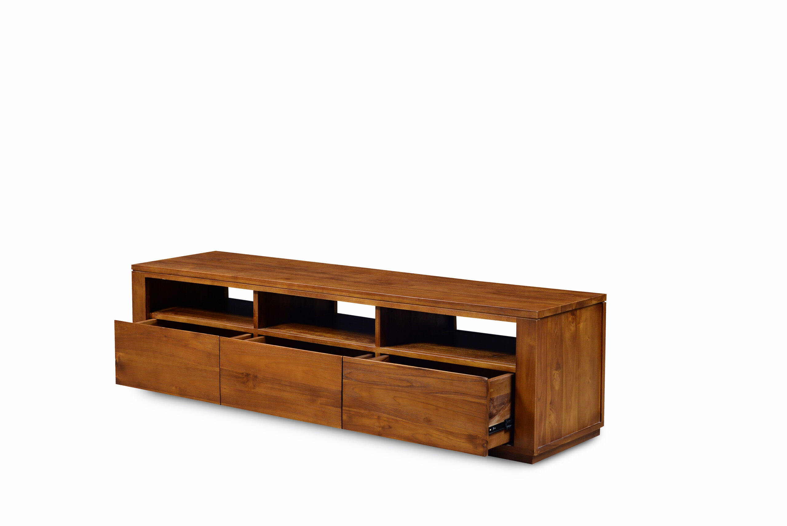 alternative view of maelys tv console cabinet with drawers open