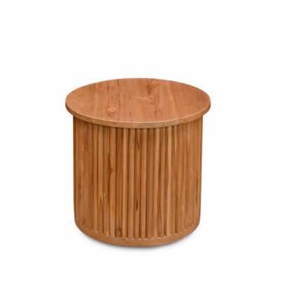Teak Wood Fluted Side Table